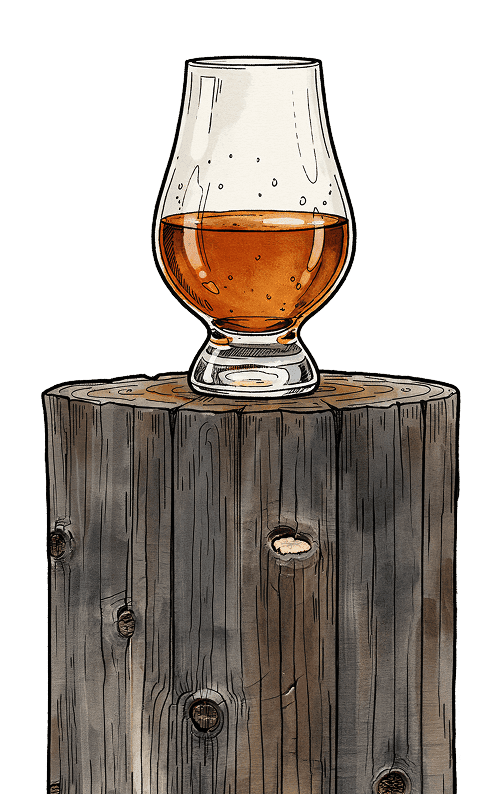 Glass on stump